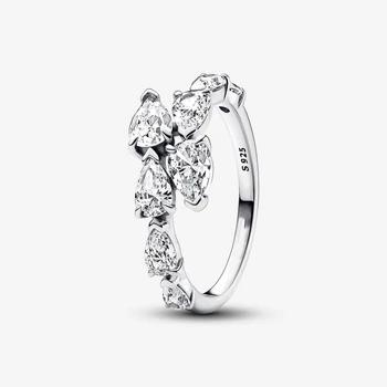 Пенливи пръстен с перекрывающейся лента, оригинален пръстен от сребро 925 проба за жени, Сребърни пръстени за бижута
