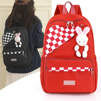 Новата училищна чанта за момичета, найлонова раница, пътен раница с много джобове, водоустойчив случайни раница, училищен раница за жени, момичета, юноши