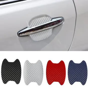 4 бр./компл. Стикер на вратата на колата е от въглеродни влакна, устойчиво на надраскване Покритие, Защитно фолио за автоматични писалки, Аксесоари за външен дизайн на автомобила